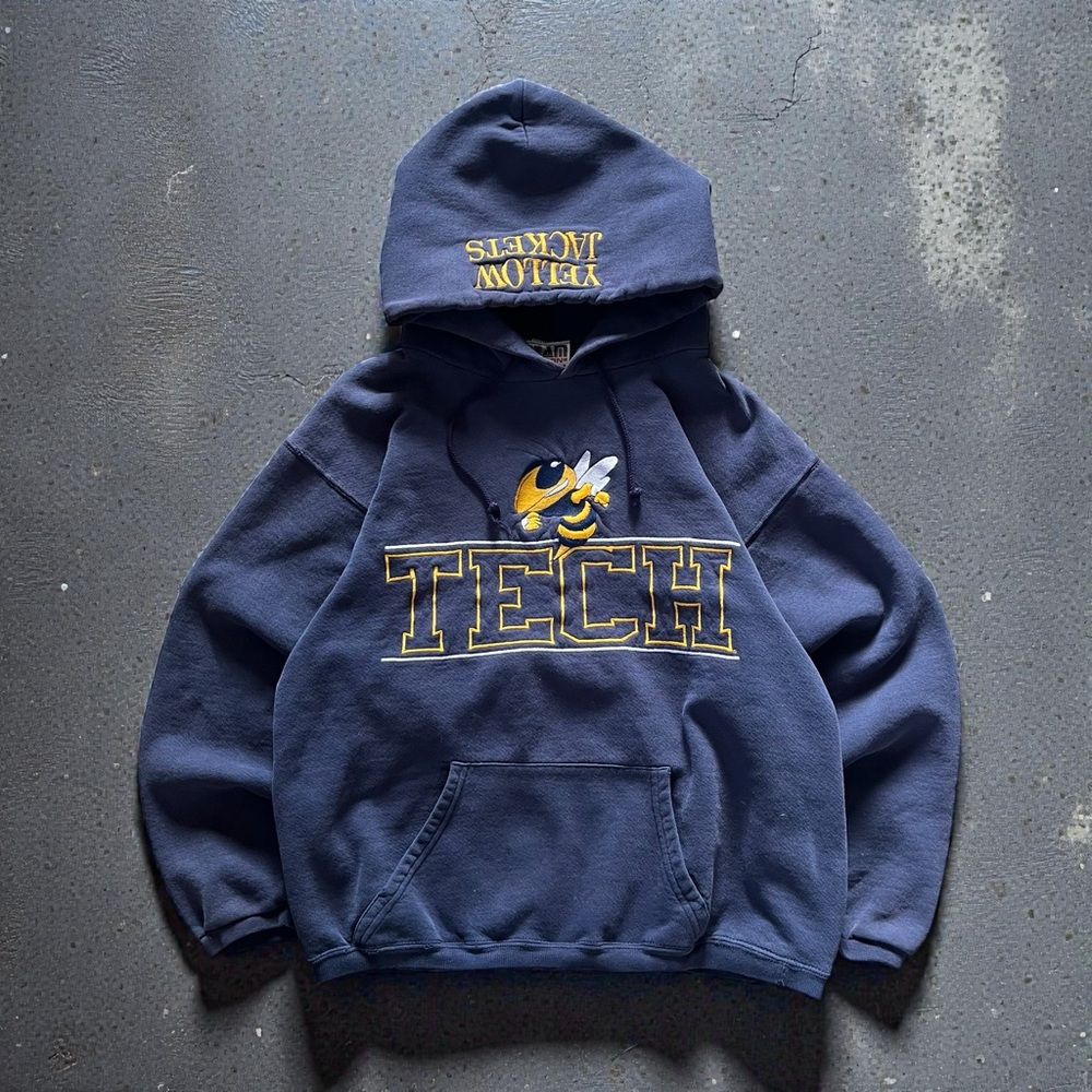 vintage 90’s georgia tech yellow jackets collegiate hoodie